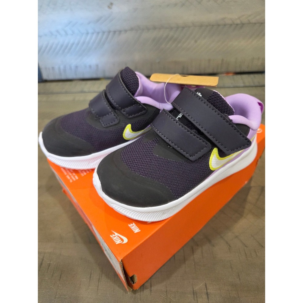 Nike Star Runner 3 TD Toddler Cave Purple Lemon Venom DA2778-500 Size 5C